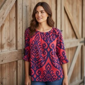 Anthropologie Top with Ruffle Sleeves